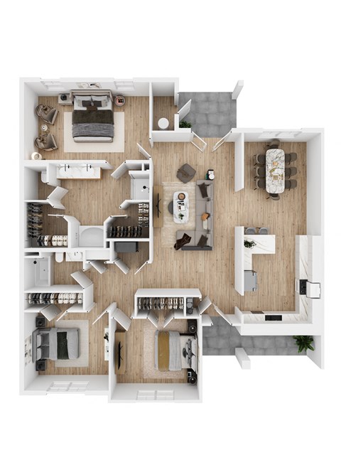 Floor plan for 3 beds, 2 baths, 2154 sqft